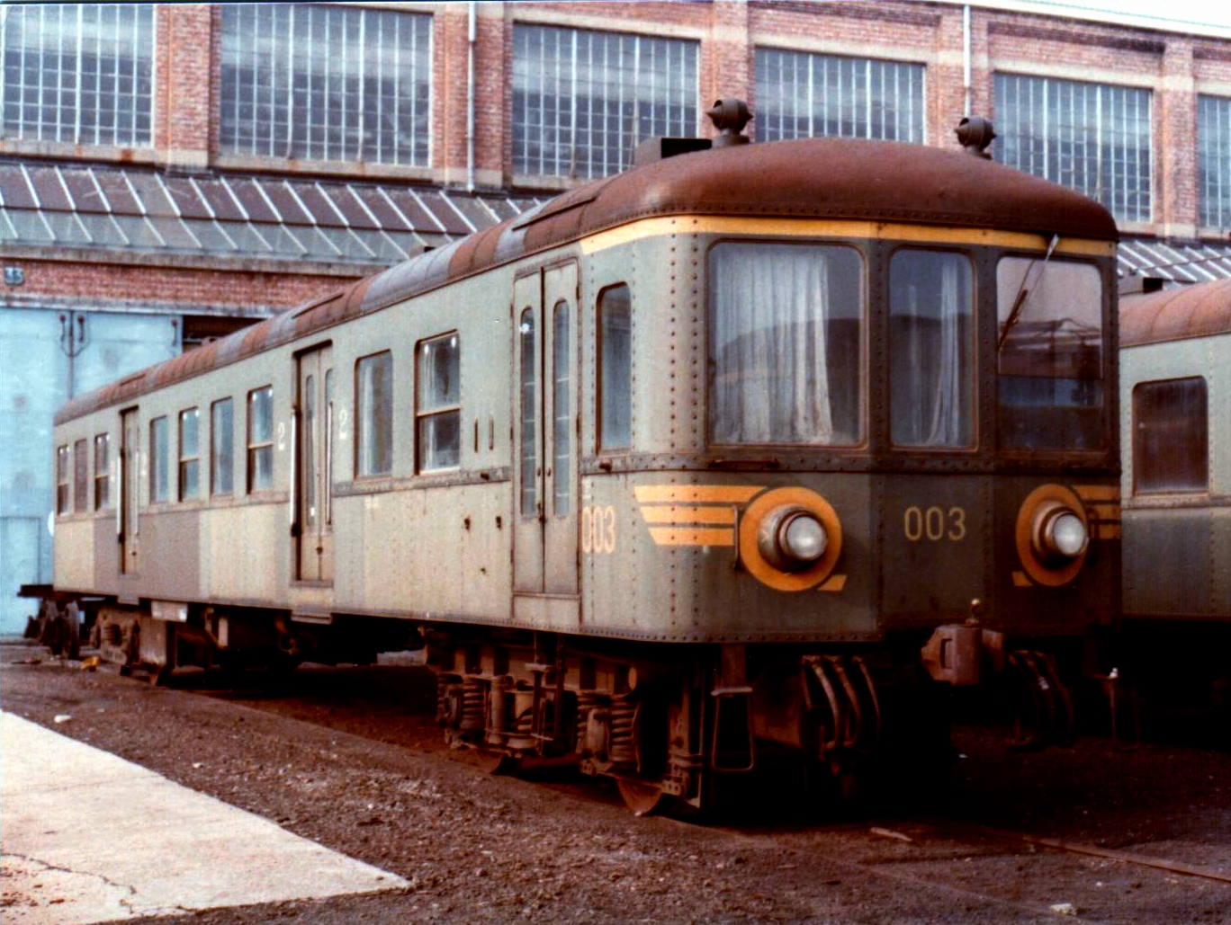 Automotrice 003 à l’atelier central de Mechelen en 1978