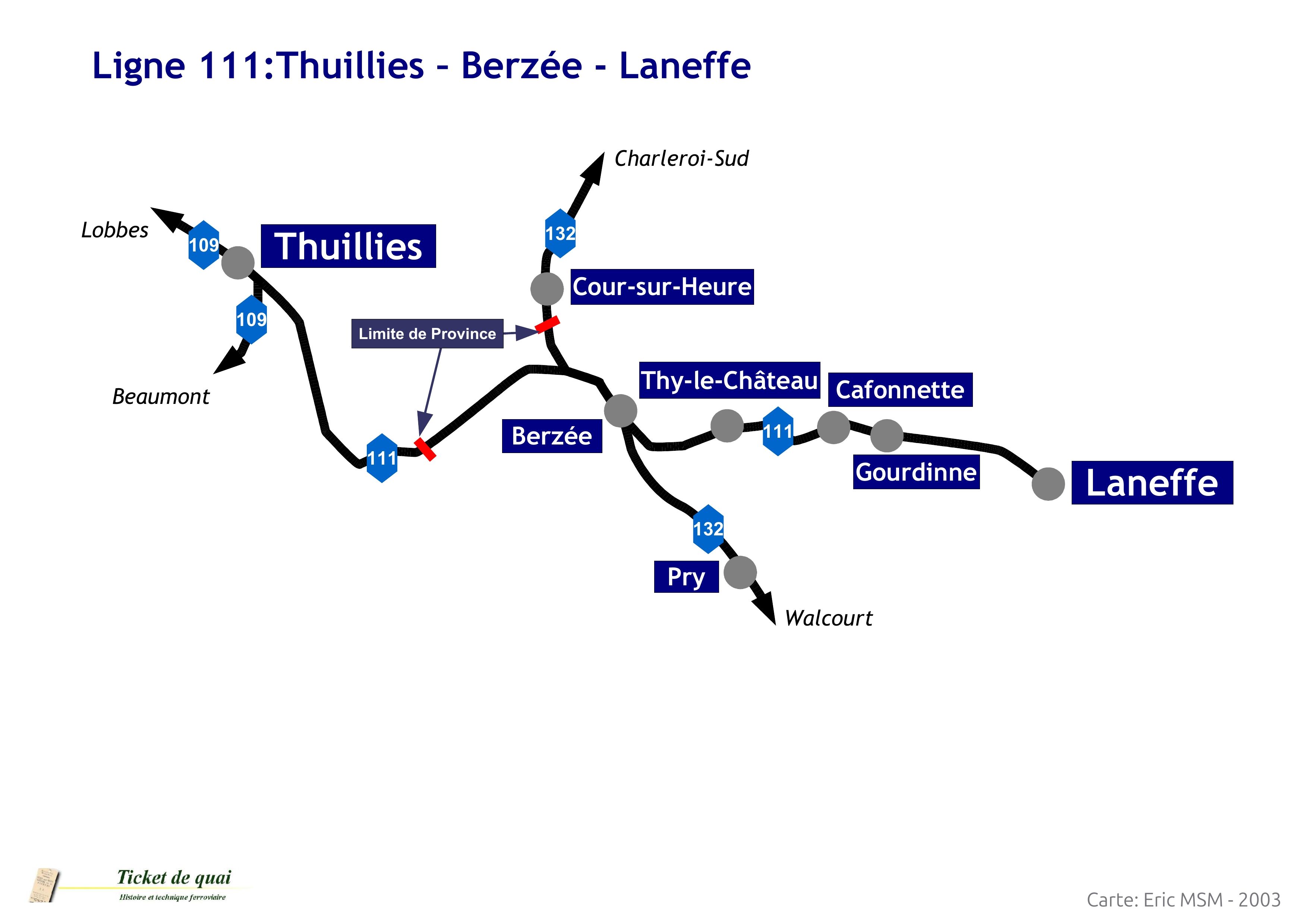 Plan schématique de la ligne 111